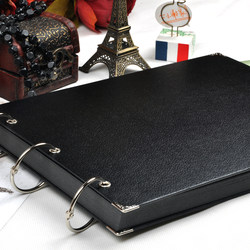 Black Inner Pages Handmade DIY Photo Album Blank Kraft Paper Ring Binder Growth Memory Book Journal