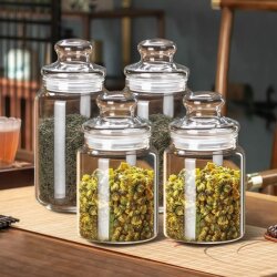 Transparent small tea can household food-grade sealed can portable tea can storage glass bottle with lid storage