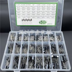 Box Set  24 Specifications 500 Electrolytic Capacitors Classification Box Kit Range 0.1Uf - 1000Uf