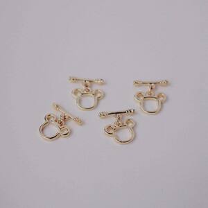 
Gold-plated beaded pearl gold-covered bracelet color-preserving OT production necklace buckle 14K link diy bear handmade jade buckle