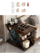 Di động bàn trà nhỏ bàn trà ấm đun nước tích hợp hộ gia đình bằng gỗ chắc chắn xe đẩy trà phòng khách bàn sofa bên tủ bộ trà khay bàn trà tròn gỗ bàn trà tròn đôi