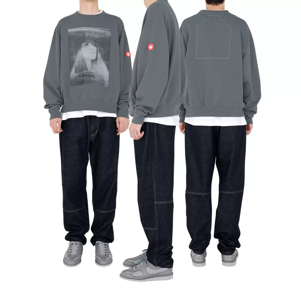 CAVEMPT 22SS新款C.E SIGNIFIERS CREW NECK 水洗印花套头卫衣-Taobao