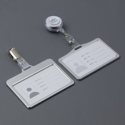 Transparent Metal Card Holder Retractable Badge Reel Id Card Holder Easy-Pull Clip Doctor Nurse Name Badge Holder