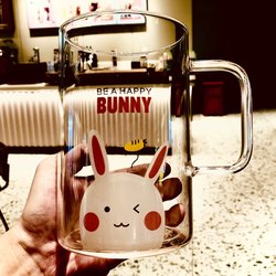 Creative High Borosilicate Glass Cup, High Temperature Resistant, Thickened Glass Mug, Large Capacity Transparent Cup, Simple Office Cup