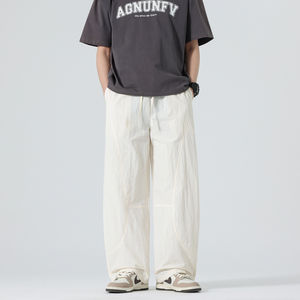 
Autumn wide-leg paratrooper overalls for men and women, large loose retro casual quick-drying couples straight pants