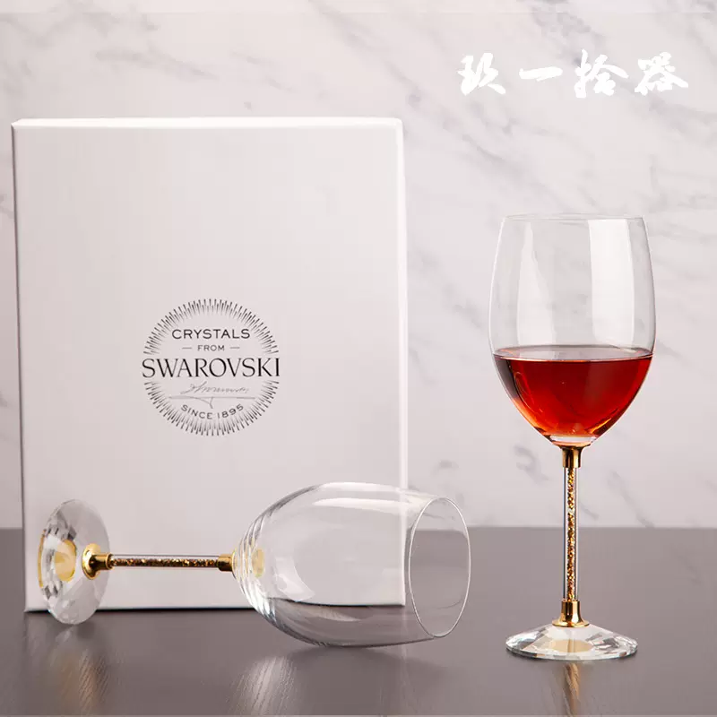 玖一拾器高档欧式红酒杯套装施华洛世奇元素水晶玻璃葡萄酒香槟杯-Taobao