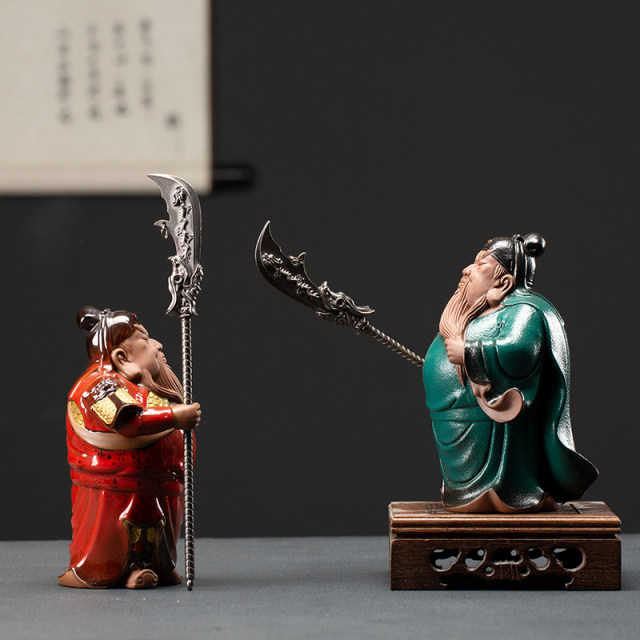New Chinese -style Ceramics Guan Gong Swing Creative Guan Yu Zen Furnishing Living Room Decoration Bogu Shelf Crafts Gifts
