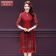 Shanifen 2025 new autumn lace embroidery middle-aged festive red wedding dress mother's dress