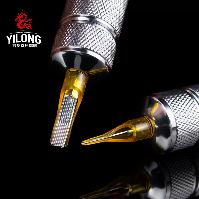 浙江异龙纹身器材 一次性金黄色开口针嘴 纹身机割线针头全套7ft