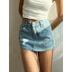 wsstudios European and American style retro old denim skirt women's A-line high-waisted hot girl hip-proof short skirt