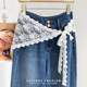 2025 spring and summer new design sweet lace skirt jacquard mesh waist towel layered outdoor triangle ass curtain
