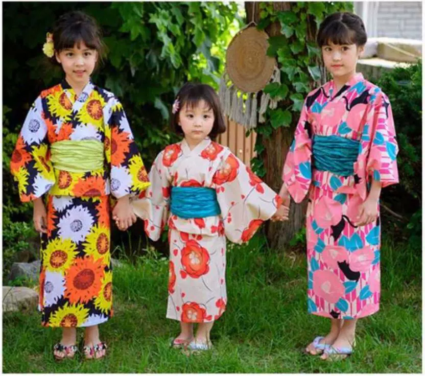 日本兒童和服浴衣女童傳統款式純棉質地溫泉浴衣新款包郵-Taobao