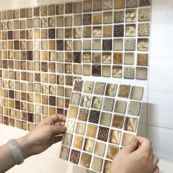 Waterproof and Oil-Proof Stickers, Thickened Self-Adhesive Wall Decoration, Bathroom Kitchen Cabinet Mosaic Tile Wall Stickers