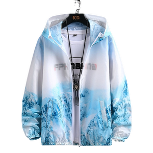Ice silk sunscreen men's summer light thin jacket men's gradient color fishing sunscreen jacket jacket
