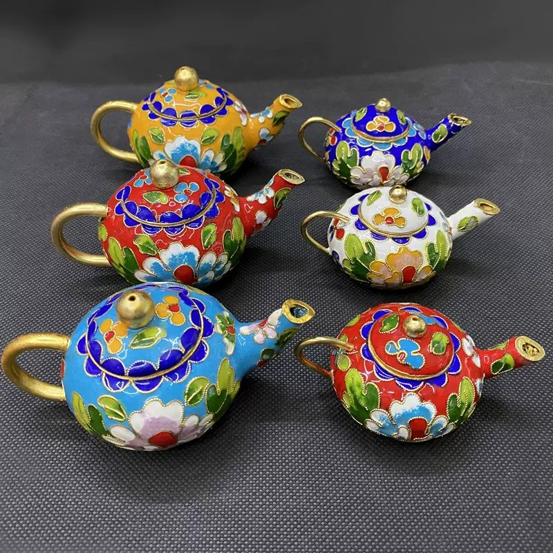 景泰藍中國風小茶壺北京特色掐絲琺瑯工藝品出國伴手禮景泰藍擺件