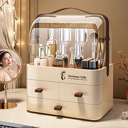 Women's Cosmetics Storage Box Dust-Proof Large-Capacity Household Makeup Box Desktop-Style Dressing Table Skin Care Product Storage Rack