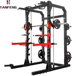 Gym Hummer Equipment Professional Smith Machine Squat Frame Commercial Bench Press Barbell Rack Gantry Rack Integrated