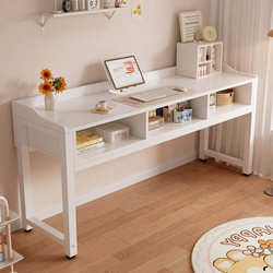 Double-Layer Computer Desk with Drawers, Integrated Dressing Table, Home Study Desk, Writing Desk, Bedroom Bedside Wall-Mounted Table