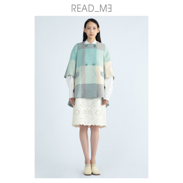 Readme read my minimalist temperament A version checked wool coat female T60904288