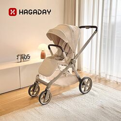 Hagaday Hakada Mumixing Baby Stroller Can Sit and Lie Down, Shock-Absorbing, High-View, Two-Way, for Newborn Babies from 0 to 3 Years Old