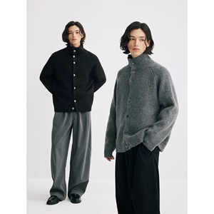 
Coke Life CARPEM autumn and winter anti-pilling wool stand-up collar basic knitted cardigan sweater jacket for men and women