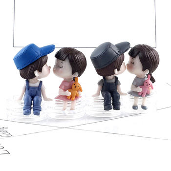 DIY couple doll cake ornament cream glue hair clip
