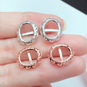 
S925 silver women's fashion new style earrings earrings large size 9*11mm can be used to inlaid with stones and inlaid with popular jewelry