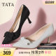 TATA, her French temperament high -heeled shoes female black dinner shoe light mouth single shoes 2024 autumn new model UAN02CQ4