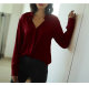 European and American pure pigmented silk satin heavy silk shirt for women long-sleeved loose autumn and winter new base top mulberry silk