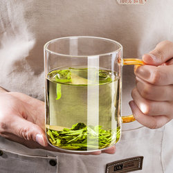 High Borosilicate Glass Cup with Handle, Simple Water Cup, Large Capacity Beer Mug, Men's Tea Cup, Tea Set, Women's Household Drinking Cup