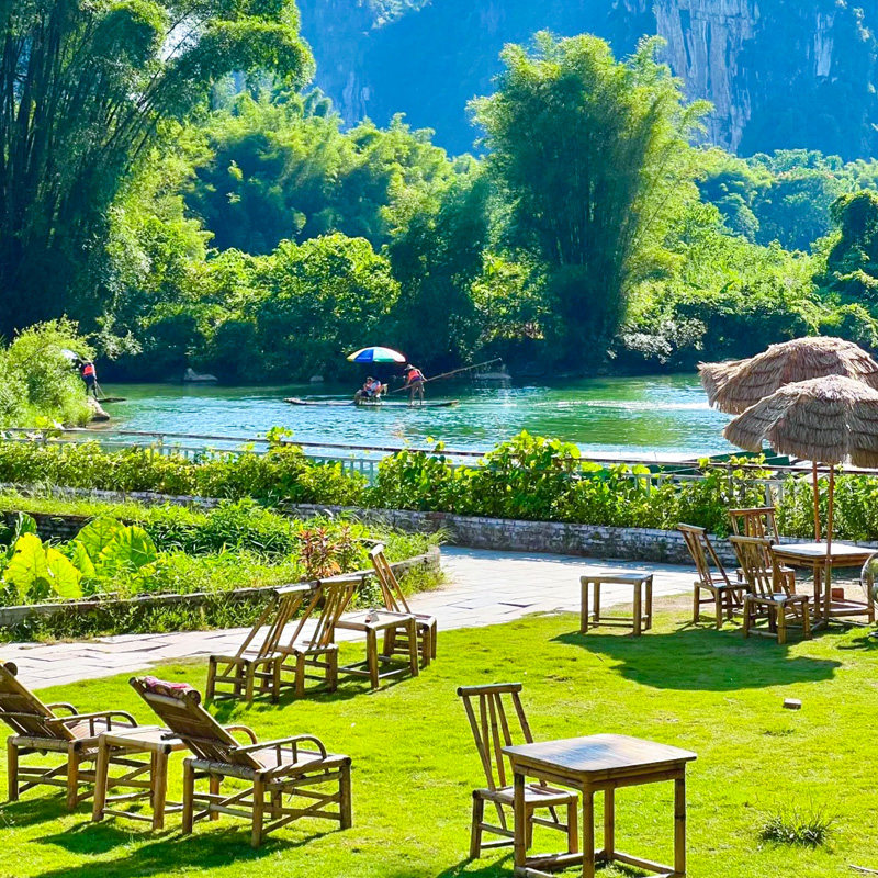 桂林阳朔纯玩一日游遇龙河双人竹筏十里画廊银子岩世外桃源跟团游