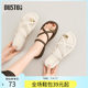Dadong toe slippers women's shoes 2025 summer new fashion casual thick heel mid-heel round toe cover X1279