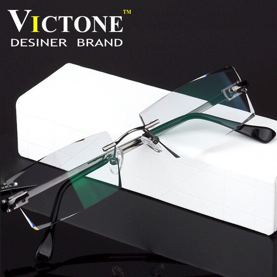 
Diamond-cut rimless glasses, pure titanium ultra-light glasses, myopia glasses frame, color-changing glasses frame, radiation-proof blue light for men