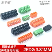 2EDG-3.81mm khối thiết bị đầu cuối pcb plug-in 15EDGK/VC/RC chốt thẳng chốt cong đen xám xanh cam vàng