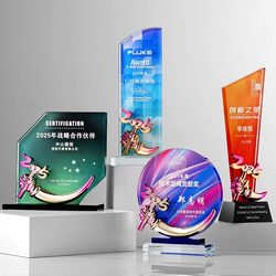 Crystal Trophy Award Plaque Creative 2025 Resin Thumbs-Up Glass Dance Annual Meeting Outstanding Employee Souvenir