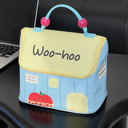 Cute House-Shaped Makeup Bag for Women, Large Capacity, 2025 New Model, Portable Travel Toiletry Organizer with Compartments