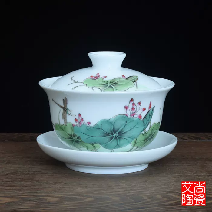 中国美術 古玩 葡萄紋樣 蓋碗 茶器 慎德堂製茶道具