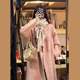 Pink high-end small woolen coat women's 2025 new autumn and winter cloak mid-length woolen coat