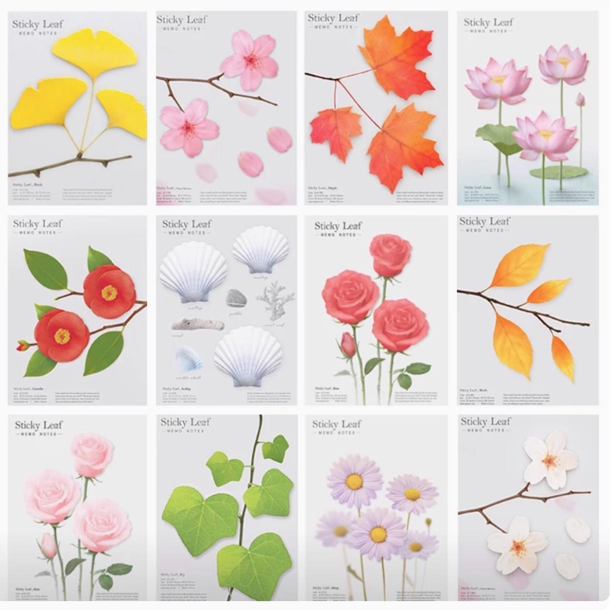 包邮韩国appree可爱创意玫瑰叶造型办公便签贴留言条n