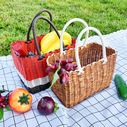 Picnic Basket ins Pet Shopping Fruit Supplies Tools Grocery Shopping Tote Basket Bathing Storage Basket Vegetable Basket Household