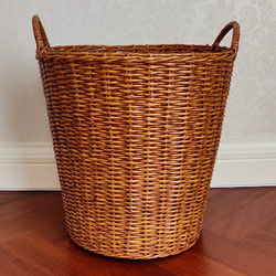 Extra-Large Thick Tube Dirty Clothes Storage Basket, Household Laundry Basket, Imitation Rattan Woven Basket for Storing Clothes, Magic Tool