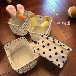 Simple Fabric Dormitory Desktop Storage Box Snack Toy Storage Basket Foldable Underwear Socks Cosmetics Storage Box