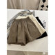 Retro chic Hong Kong style casual shorts for women in summer versatile high waist Korean style loose casual straight A-line waist hot pants