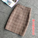 Wool skirt for women autumn and winter 2024 Korean version high waist retro winter woolen a-line skirt mid-skirt plaid knee-length skirt