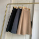 Women's 2025 Spring and Autumn Suit Skirt Mid-length One-Step Skirt Umbrella Skirt Simple Commuter Black Professional Suit Skirt
