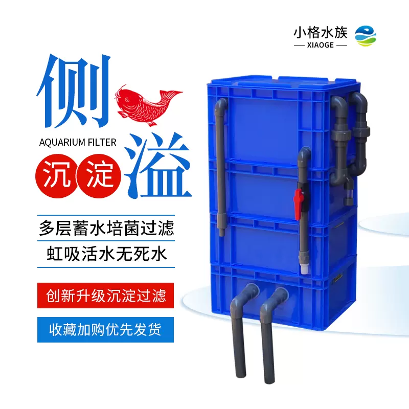 魚池魚缸上置週轉箱滴濾過濾器盒循環淨水增氧室外