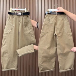 
European Spring and Autumn New Scimitar Pants Women's High Waist Loose Slim Casual Pants Fashionable Style Harem Pants Straight Leg Pants