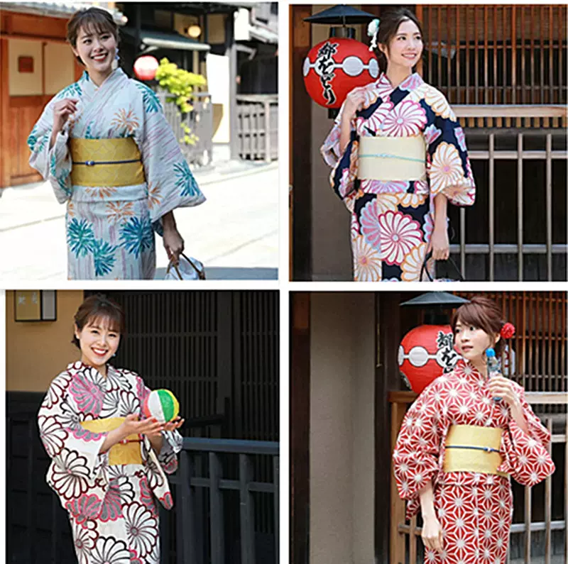 日本和服浴衣女棉麻正裝傳統款式高檔面料日式寫真攝影旅遊服飾-Taobao