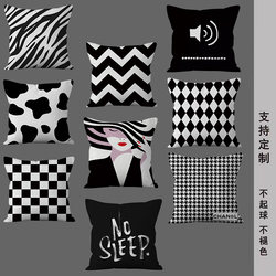 Modern Light Luxury Pillow, Simple Black and White Living Room Sofa Backrest, Office and Homestay Cushion