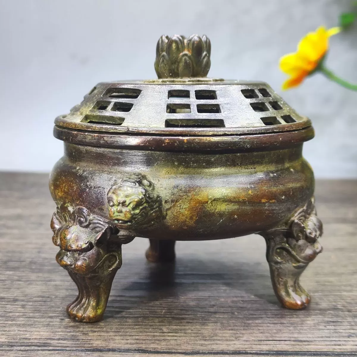 中国 乾隆年製 香炉 銅器 中国 乾隆年製款 古銅宣徳銅 鶉